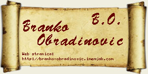 Branko Obradinović vizit kartica